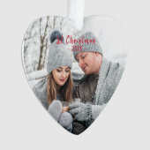 Holiday First Christmas Foto Saisonskript Ornament (Vorderseite)