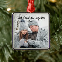 Holiday First Christmas Foto Saisonskript Ornament Aus Metall