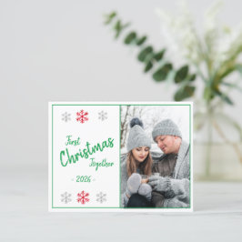 Holiday First Christmas Foto Script Saison Postkarte