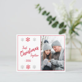 Holiday First Christmas Foto Script Saison Postkarte
