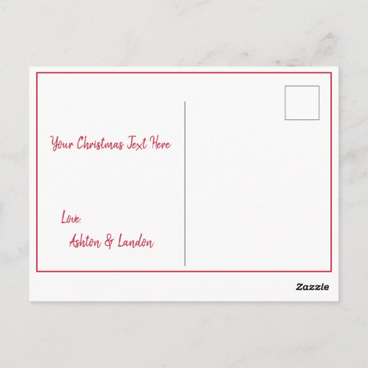 Holiday First Christmas Foto Script Saison Postkarte (Rückseite)