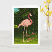 Holiday Flamingo Karte (Gelbe Blume)