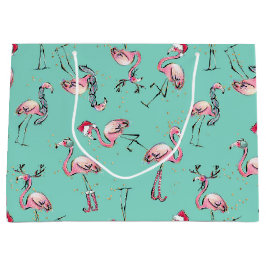 Holiday Flamingos Weihnachtsmannmütze Weihnachtssc Große Geschenktüte