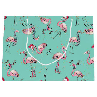 Holiday Flamingos Weihnachtsmannmütze Weihnachtssc Große Geschenktüte