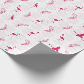Holiday Flamingos Wrapping Paper - Weiß Geschenkpapier (Ecke)