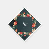 Holiday Floral and Berry Dellarobbia Frame Serviette (Ecke)