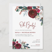 Holiday Floral Baby Shower by Mail Einladung (Vorderseite)