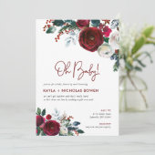 Holiday Floral Baby Shower by Mail Einladung (Stehend Vorderseite)