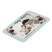 Holiday Floral Christmas Foto Magnet (Linke Seite)