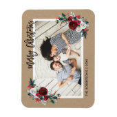 Holiday Floral Christmas Foto Magnet (Vertikal)