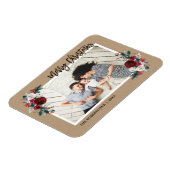 Holiday Floral Christmas Foto Magnet (Linke Seite)