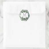Holiday Floral Eukalyptus Initial Monogram Runder Aufkleber (Tasche)