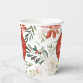 Holiday Floral Festive Frohe Weihnachten Pappbecher (Links)