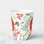 Holiday Floral Festive Frohe Weihnachten Pappbecher (Rechts)