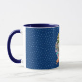 Holiday Floral Frame Dark Blue Foto Tasse (Links)