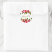Holiday Floral Gastgeschenk Hochzeit Vielen Dank Runder Aufkleber (Tasche)