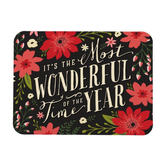 Holiday Floral Magnet (Horizontal)