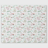 Holiday Floral Modern Red & Pink Tulip Muster Geschenkpapier (Flach)