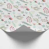 Holiday Floral Modern Red & Pink Tulip Muster Geschenkpapier (Ecke)
