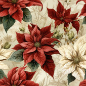 Holiday Floral Towel Classic Red Poinsettia Art Geschirrtuch