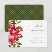 Holiday Floral Wedding RSVP Karte (Vorne/Hinten)