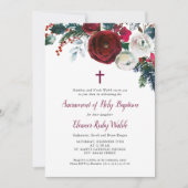 Holiday Floral Winter Taufe Einladung (Vorderseite)