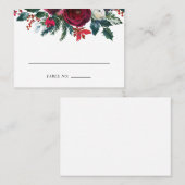 Holiday Floral Winter Wedding Escort Karten (Vorne/Hinten)