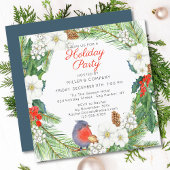 Holiday Floral Wreath Corporate Weihnachtsfest Par Einladung