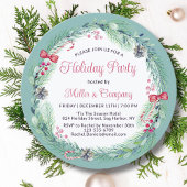 Holiday Floral Wreath Corporate Weihnachtsfest Par Einladung