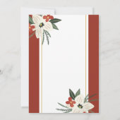 Holiday Floral Wreath Weihnachtsfeiertag Brunch Einladung (Rückseite)