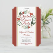 Holiday Floral WURDE Weihnachtsfest Party Einladung (Stehend Vorderseite)