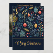 Holiday Foliage Foto Feiertagskarte (Vorne/Hinten)