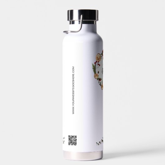 Holiday Foliage Orangen Custom Logo QR Code Trinkflasche (Rechts)