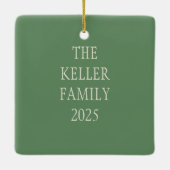 Holiday Foliage Quadrant Ivory and Green Keramikornament (Rückseite)