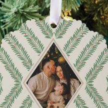 Holiday Foliage Quadrant Ivory and Green