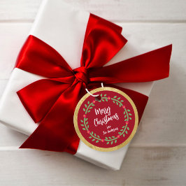 Holiday Folk Wreath Gift Favor Tags Geschenkanhänger