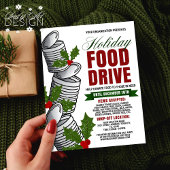 Holiday Food Drive Canned Food Mistletoe Wohltätig Flyer