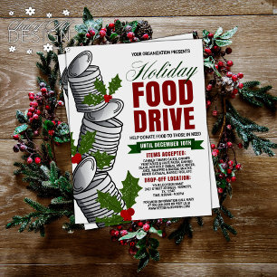 Holiday Food Drive Canned Food Mistletoe Wohltätig Flyer
