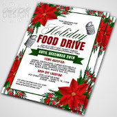 Holiday Food Drive Poinsettia Blumenrahmen Wohltät Flyer