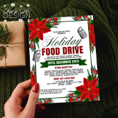 Holiday Food Drive Poinsettia Blumenrahmen Wohltät Flyer