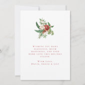 Holiday Foto Aquarell Blumen Frohe Weihnachten (Rückseite)