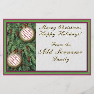Holiday Foto Frame Writing Briefpapier