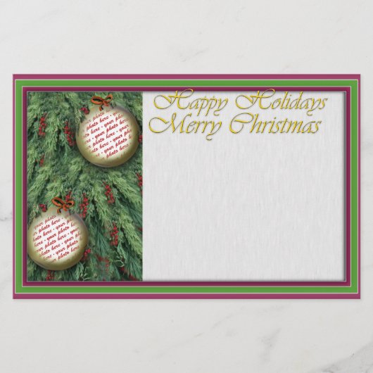 Holiday Foto Frame Writing Briefpapier (Vorderseite)