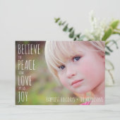 Holiday Foto glaube Jove Peace Liebe Weihnachten (Stehend Vorderseite)