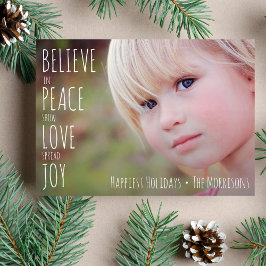 Holiday Foto glaubt Peace Show Liebe verbreiten Fr Feiertagskarte