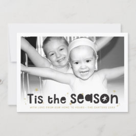 HOLIDAY FOTO ist die Saison Zitat schwarz Gold Feiertagskarte