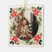 Holiday Foto Poinsettia Keramik Ornament (Links)