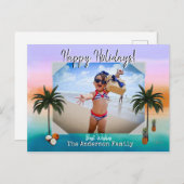Holiday Foto Postkarte mit tropischem Hintergrund (Vorne/Hinten)