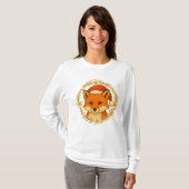 Holiday Fox Bloom | Elegant Winter Nature Tee for  (Vorne ganz)