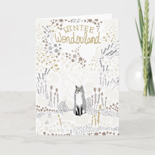 Holiday Fox Winter Wonderland Card Karte (Vorderseite)
